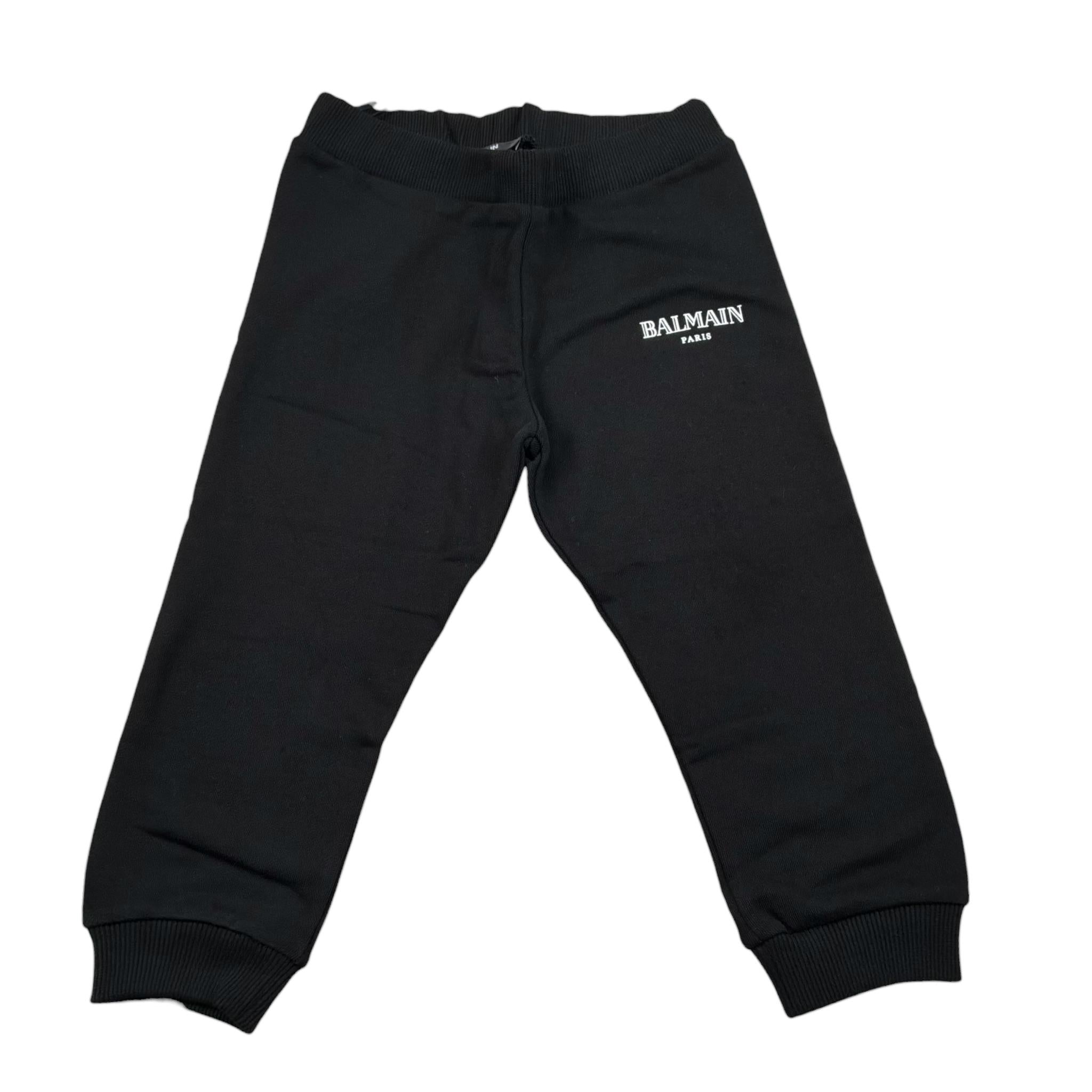 Balmain Pantalone Tuta tinta unita con Logo Nero per Neonato BV670N NERO BALMAIN 