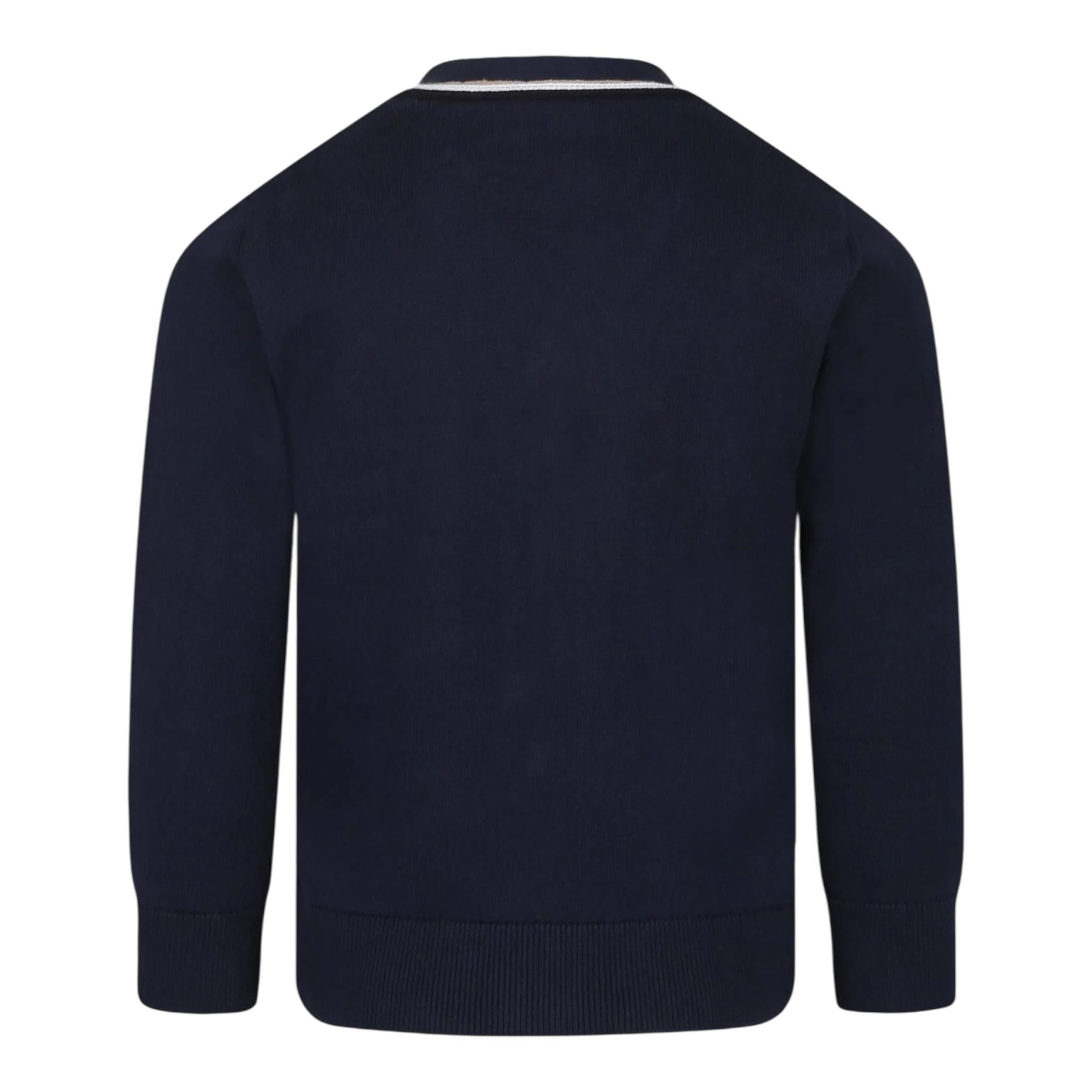 Boss Cardigan Tinta Unita con Scollo A V per Bambino J52005 BLU BOSS 