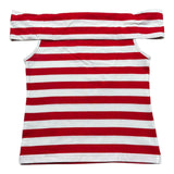 Manila Grace Top Bicolore con Fantasia A Righe per Bambina 102TMJS25 BIANCO/ROSSO MANILA GRACE 