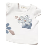 Mayoral T-Shirt Girocollo Tinta Unita con Stampa Fiori per Neonata 107059 BIANCO MAYORAL 