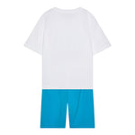 Moschino Completo 2 Pezzi T-Shirt-Bermuda Bicolore per Bambino HUG00QX BIANCO/AZZURRO MOSCHINO 