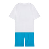 Moschino Completo 2 Pezzi T-Shirt-Bermuda Bicolore per Bambino HUG00QX BIANCO/AZZURRO MOSCHINO 