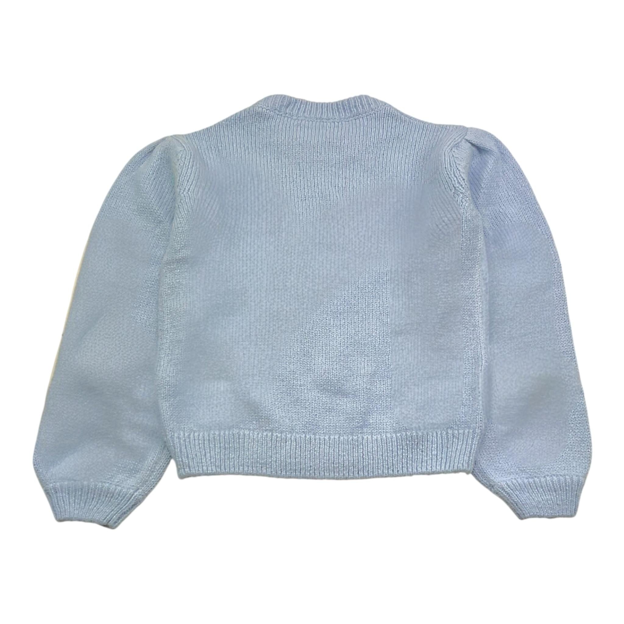 SAINT BARTH maglia mezzo collo tinta unita con ricami Azzurro per Bambina BLOM004 AZZURRO SAINT BARTH 