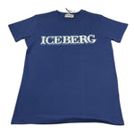 Iceberg T-Shirt Girocollo Tinta Unita con Stampa per Bambino TSICE5111J BLU ICEBERG 