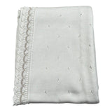 Marlu' Coperta Tinta Unita con Ricami per Neonata EP1280 BIANCO MARLU' 