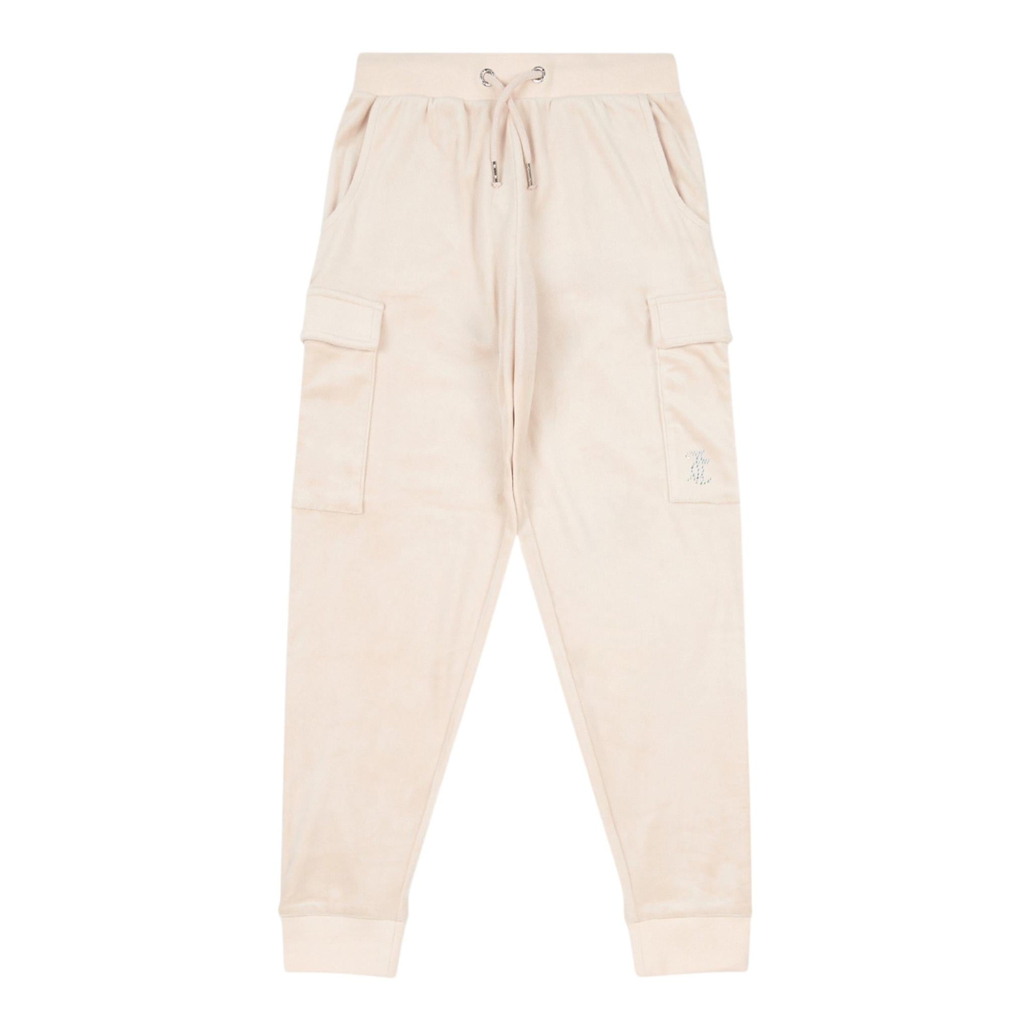 Juicy Couture Pantalone Tinta Unita In Velluto per Bambina JBX6504 BEIGE JUICY COUTURE 