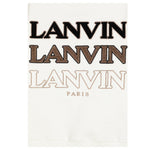 LANVIN felpa chiusa girocollo tinta unita con logo Panna per Bambino N30141 PANNA LANVIN 