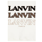LANVIN felpa chiusa girocollo tinta unita con logo Panna per Bambino N30141 PANNA LANVIN 