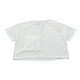 Liu Jo T-Shirt Girocollo tinta unita con Taschino Modello Crop Bianco per Bambina GA5016XXX BIANCO LIU JO 