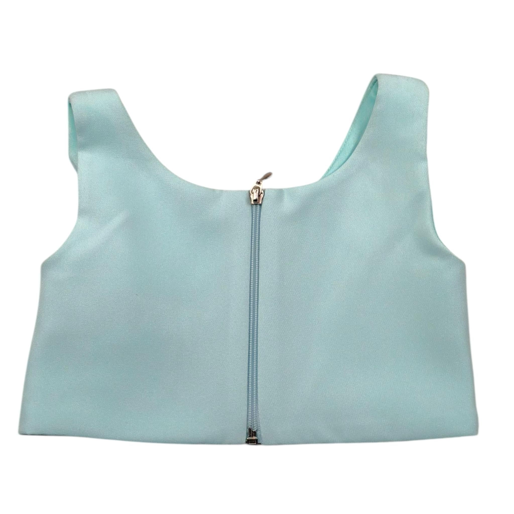 Petit Posh Top Giromanica Tinta Unita per Bambina GFBS25070TPX VERDE ACQUA PETIT POSH 