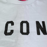 Icon T-Shirt Tinta Unita con Brillantini per Bambina IGKS005 BIANCO ICON 