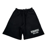 Dsquared2 Bermuda Tuta Tinta Unita con Logo per Bambino DQ1412 NERO DSQUARED2 