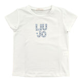 Liu Jo T-Shirt Girocollo Tinta Unita con Brillantini per Neonata KA5094X BIANCO LIU JO 