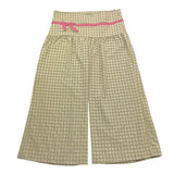 La Stupenderia Pantalone Tinta Unita con Fantasia Quadri per Bambina TJPN76 VERDE LA STUPENDERIA 