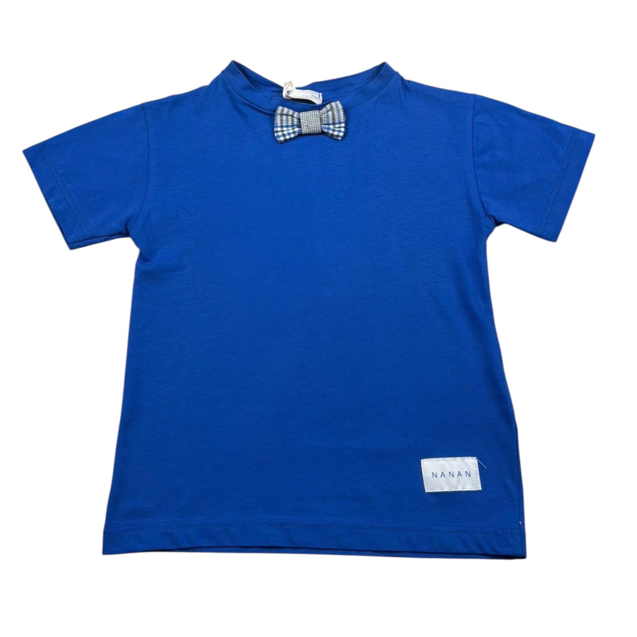 Nanan T-Shirt Girocollo tinta unita Blu per Bambino E2417436BL BLU NANAN 