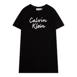 Calvin Klein Abito Mezza Manica Tinta Unita con Logo per Bambina IG0IG02912 NERO CALVIN KLEIN 