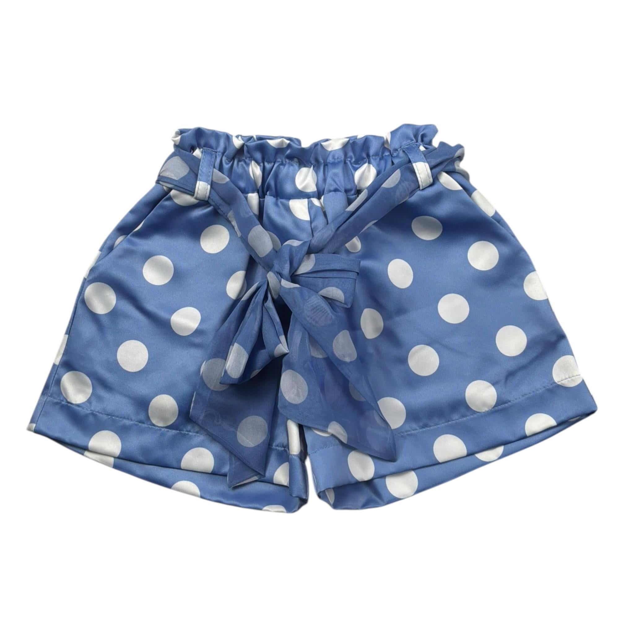 Miss Grant Short Tinta Unita Fantasia Pois per Neonata MG1293XX BLU MISS GRANT 