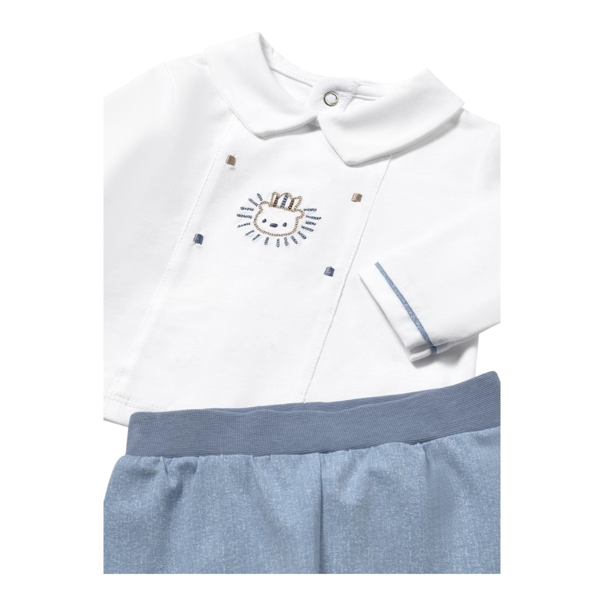 Mayoral Completo 2 Pezzi Shirt-Ghettina Bicolore per Neonato 1558 BIANCO/BLU MAYORAL 