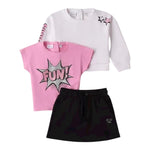 Sarabanda Complero 3 Pezzi Gonna-T-Shirt-Felpa per Bambina 0B246 NERO SARABANDA 