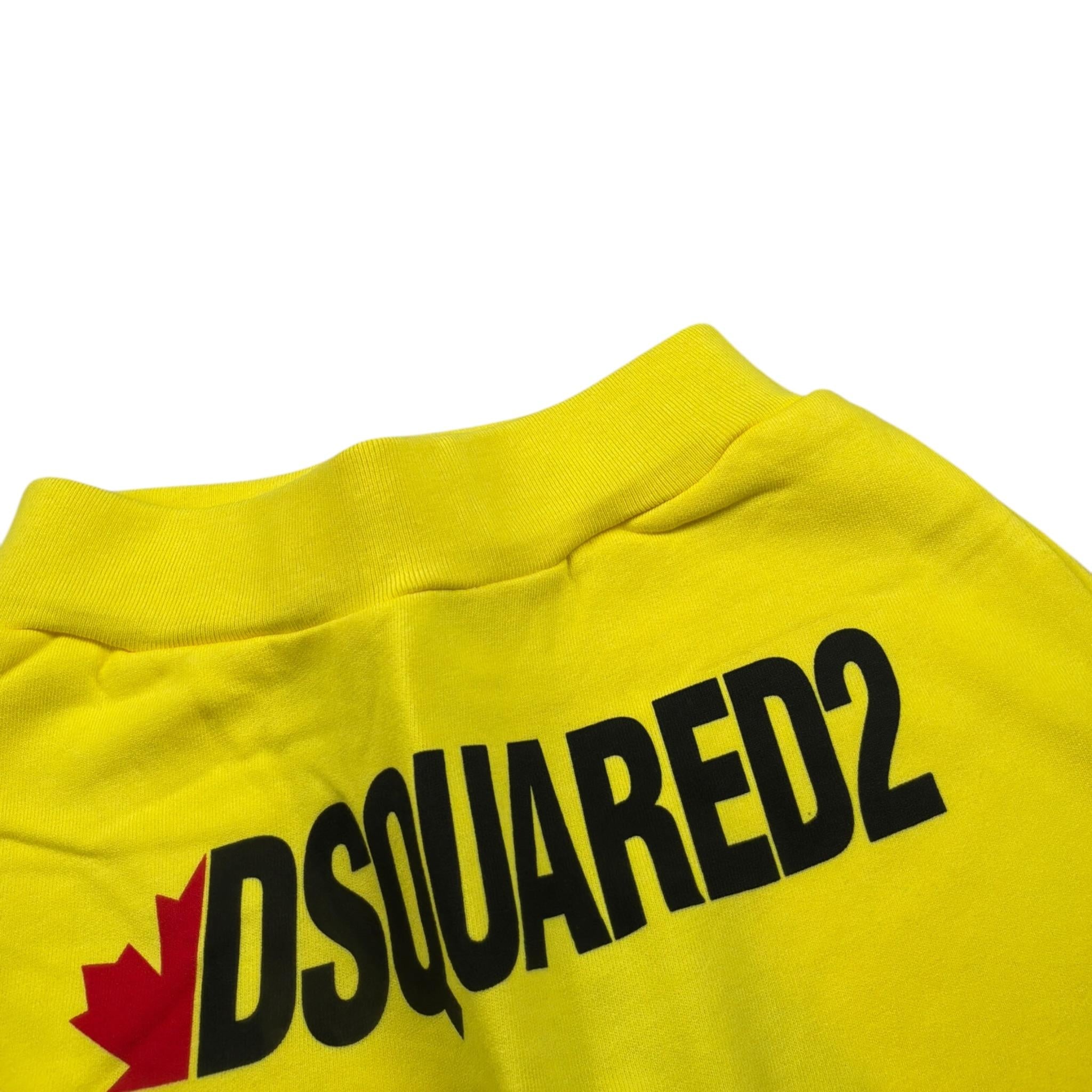 Dsquared2 Bermuda tinta unita con Logo Giallo per Bambino DQ0839 GIALLO DSQUARED2 
