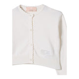 Elisabetta Franchi Cardigan Tinta Unita con Stampa Logo per Bambina EFMA163 PANNA ELISABETTA FRANCHI 