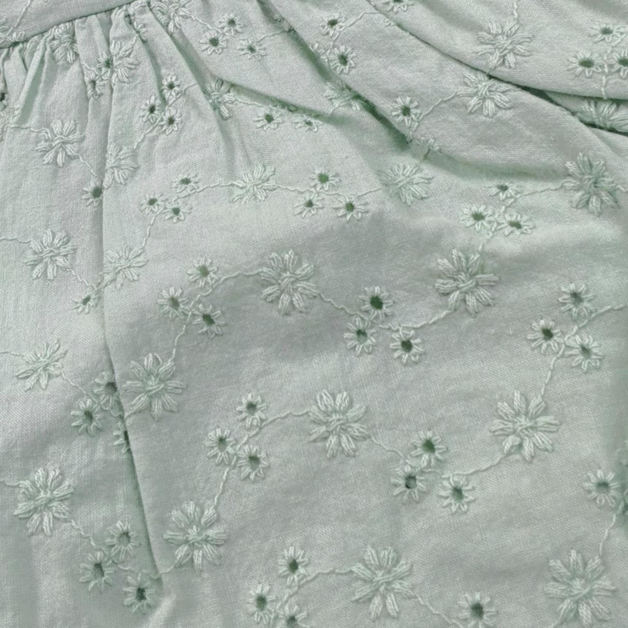 Please Abito Tinta Unita Traforato per Neonata AB08249G71 VERDE ACQUA PLEASE 