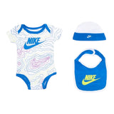 Nike Completo 3 Pezzi Body-Bavetta-Cappello per Neonato NN0809 BIANCO NIKE 