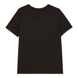 Patrizia Pepe Einfarbiges T-Shirt mit Rundhalsausschnitt und Glitzer-Print Schwarz für Mädchen