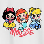 Mousse T-Shirt Girocollo Tinta Unita con Stampa per Neonata LOVEPRINCESSSN BIANCO MOUSSE 