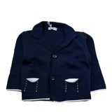 Manuel & Frank Cardigan Tinta Unita con Profili In Contrasto per Neonato MF4236I BLU MANUEL & FRANK 