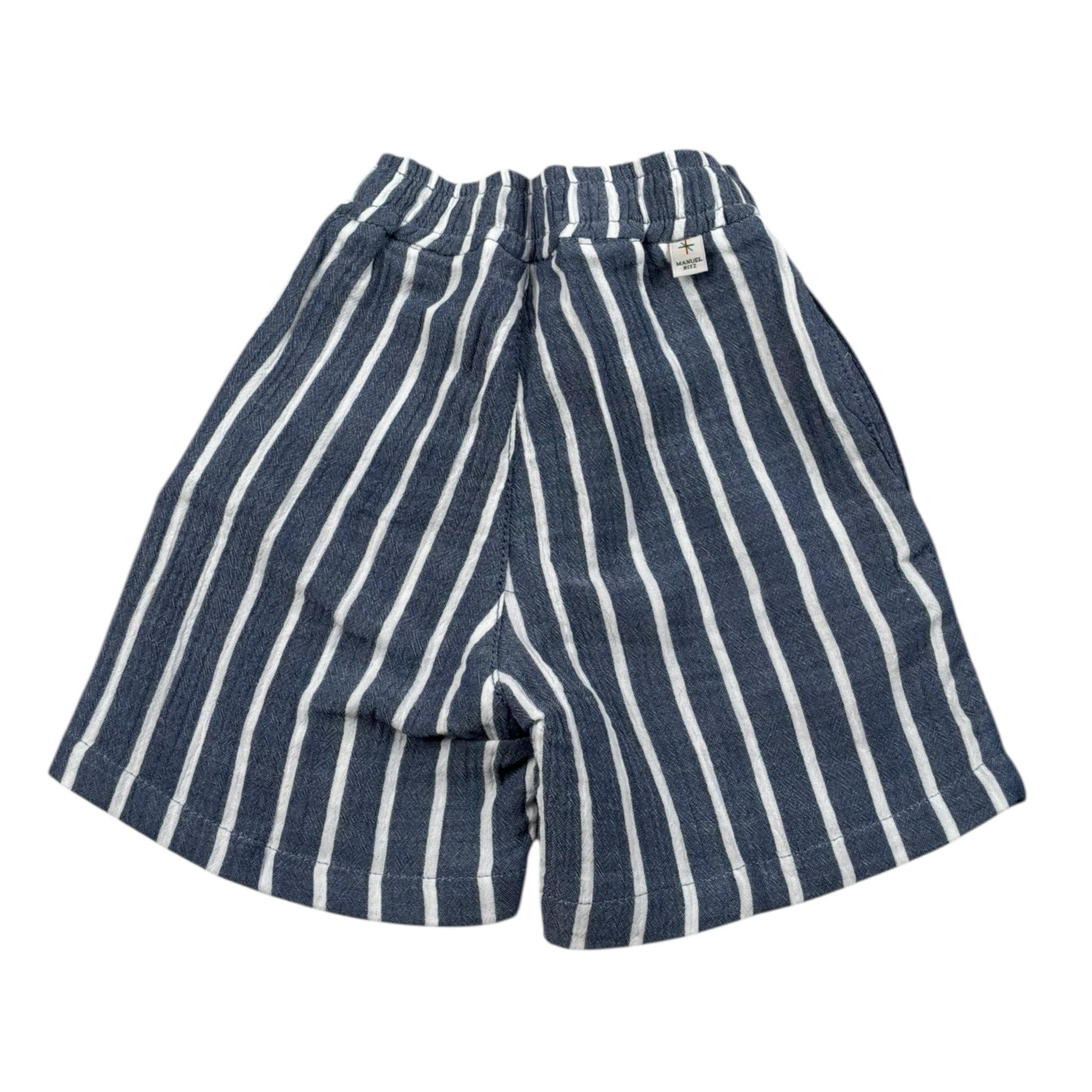 Manuel Ritz Bermuda Tinta Unita Fantasia A Righe con Elastico In Vita per Bambino MR3064J BLU MANUEL RITZ 