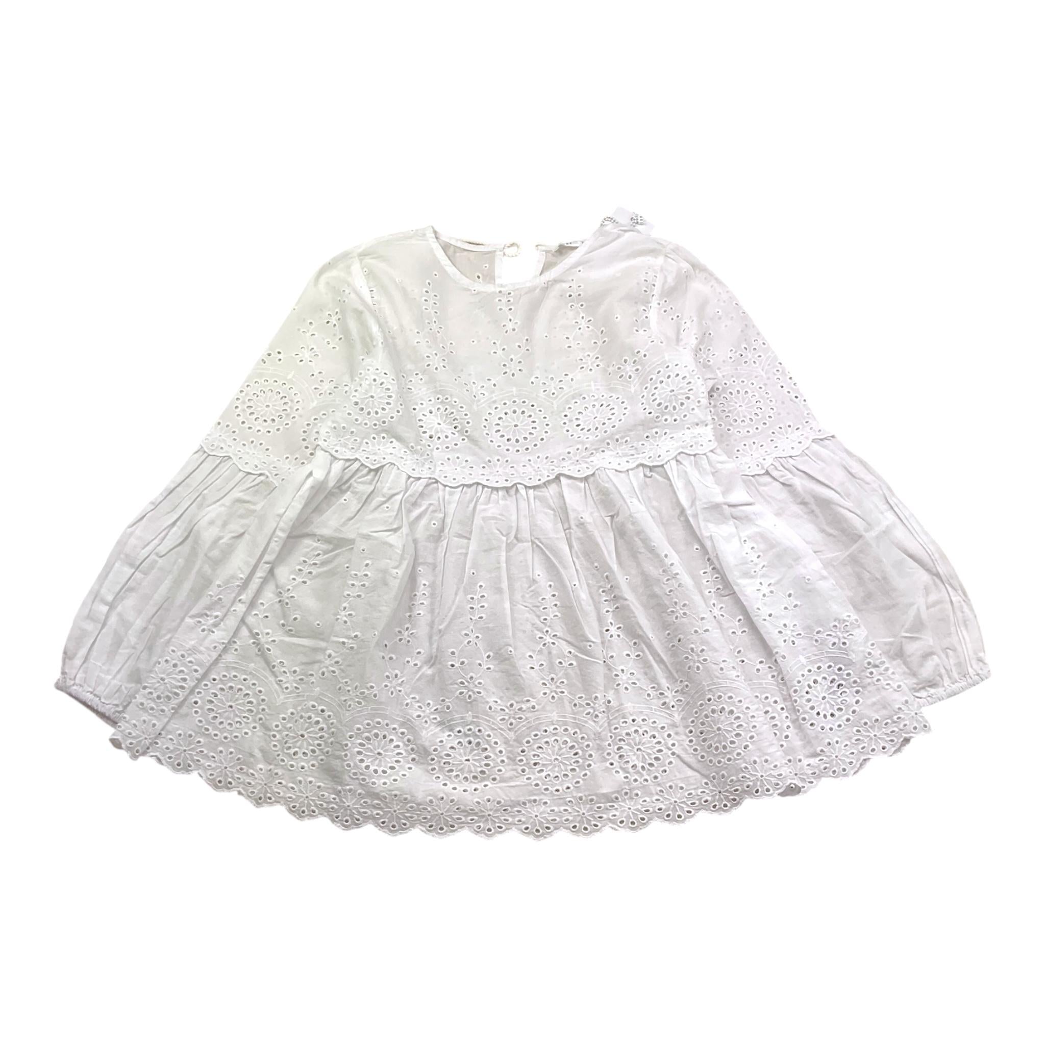 Met Abito Traforato Tinta Unita per Bambina ME365 BIANCO MET 