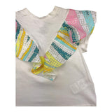 Emilio Pucci T-Shirt Girocollo Tinta Unita Con Maniche In Contrasto Bianco Per Neonata