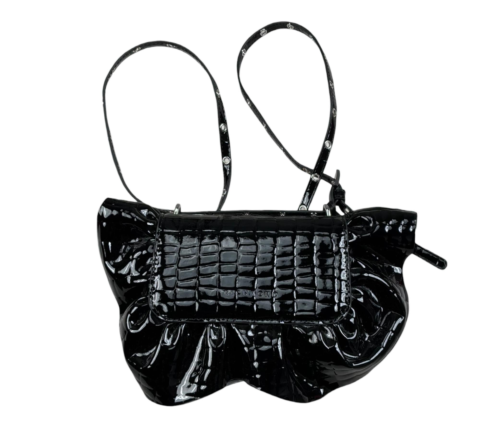 John Richmond Borsa Tinta Unita Lucida per Bambina RGP26170BO NERO JOHN RICHMOND 