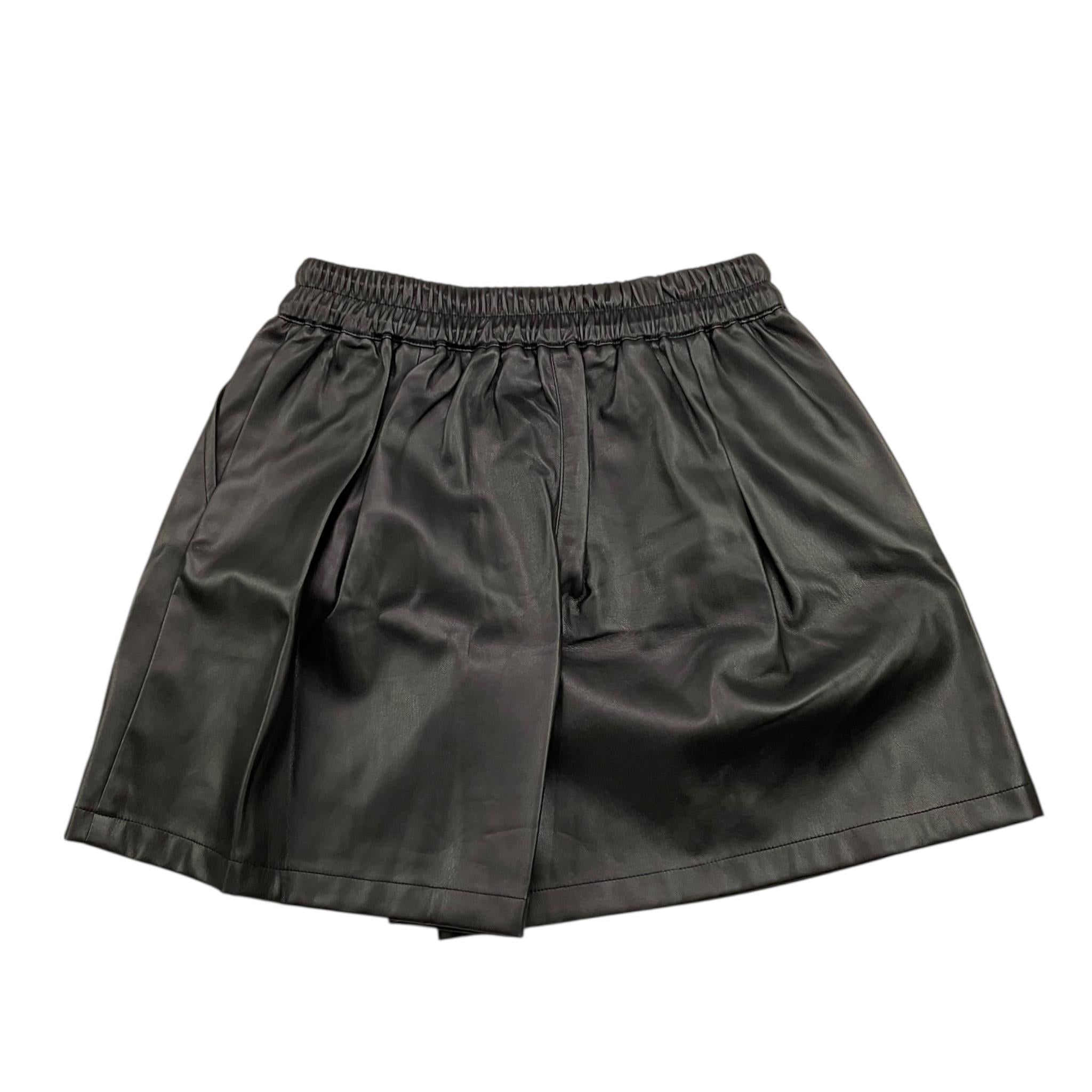 MANILA GRACE short in ecopelle tinta unita con elastico in vita Nero per Bambina MFJF24P114 NERO MANILA GRACE 