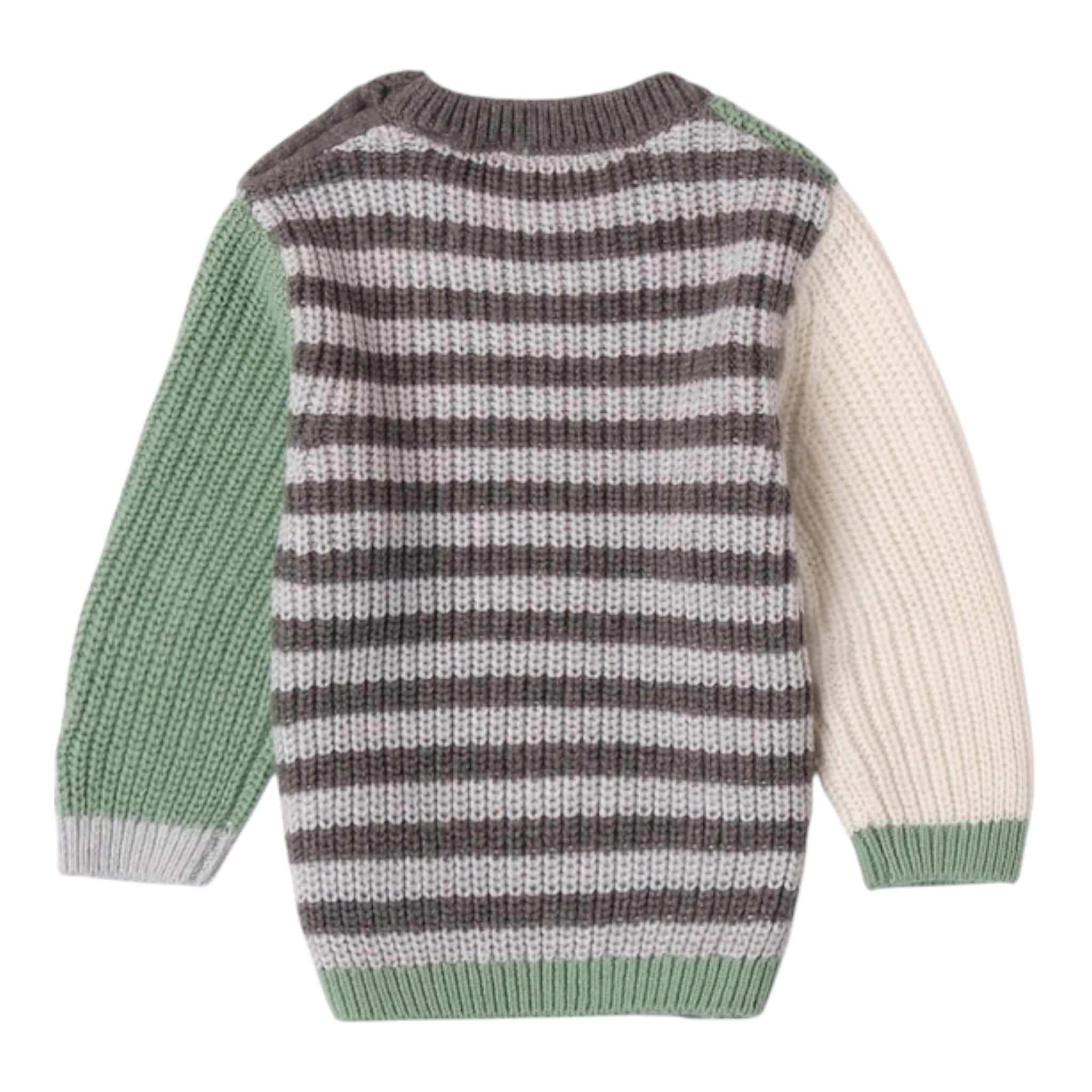 MINI BANDA maglia bicolore con fantasia a righe Bianco/verde per Neonato 37649 BIANCO/VERDE MINI BANDA 