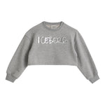 Iceberg Felpa Girocollo Tinta Unita con Logo per Bambina MFICE5154J GRIGIO ICEBERG 