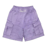 Disclaimer Bermuda Tinta Unita Modello Cargo Con Elastico In Vita Lilla Per Bambina