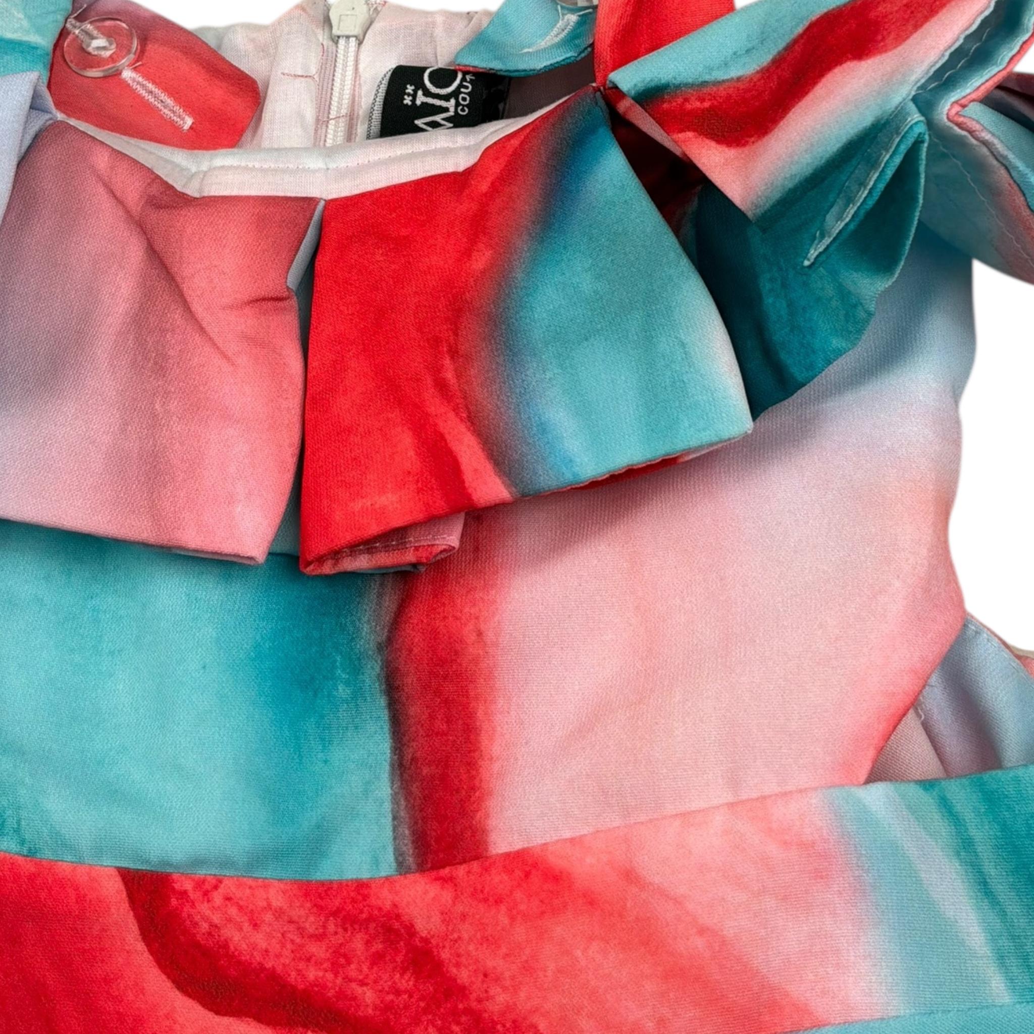 Naice Abito Multicolor con Bretelle per Bambina 24138 MULTICOLOR NAICE 