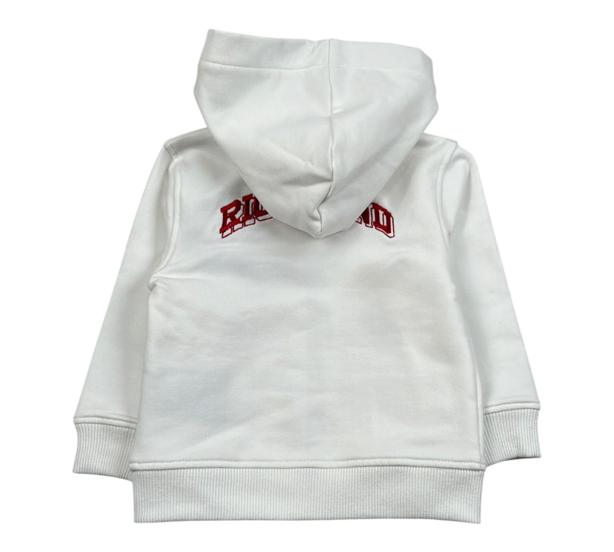 John Richmond Felpa con Zip E Cappuccio Tinta Unita per Neonata RIP26129FE BIANCO JOHN RICHMOND 