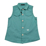 Daniele Alessandrini Camicia Giromanica Tinta Unita con Logo per Bambino 1296C00326J VERDE DANIELE ALESSANDRINI 