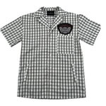 John Richmond Camcia Mezza Manica Fantasia Qaudri per Bambino GBP2613CAE BIANCO JOHN RICHMOND 