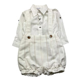 Helle Farben 3-teiliges Set Shirt-Strampler-Fliege Creme für Neugeborene