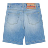 Diesel Bermuda In Denim Tinta Unita con Girovita Regolabile per Bambino J000512 AZZURRO DIESEL 