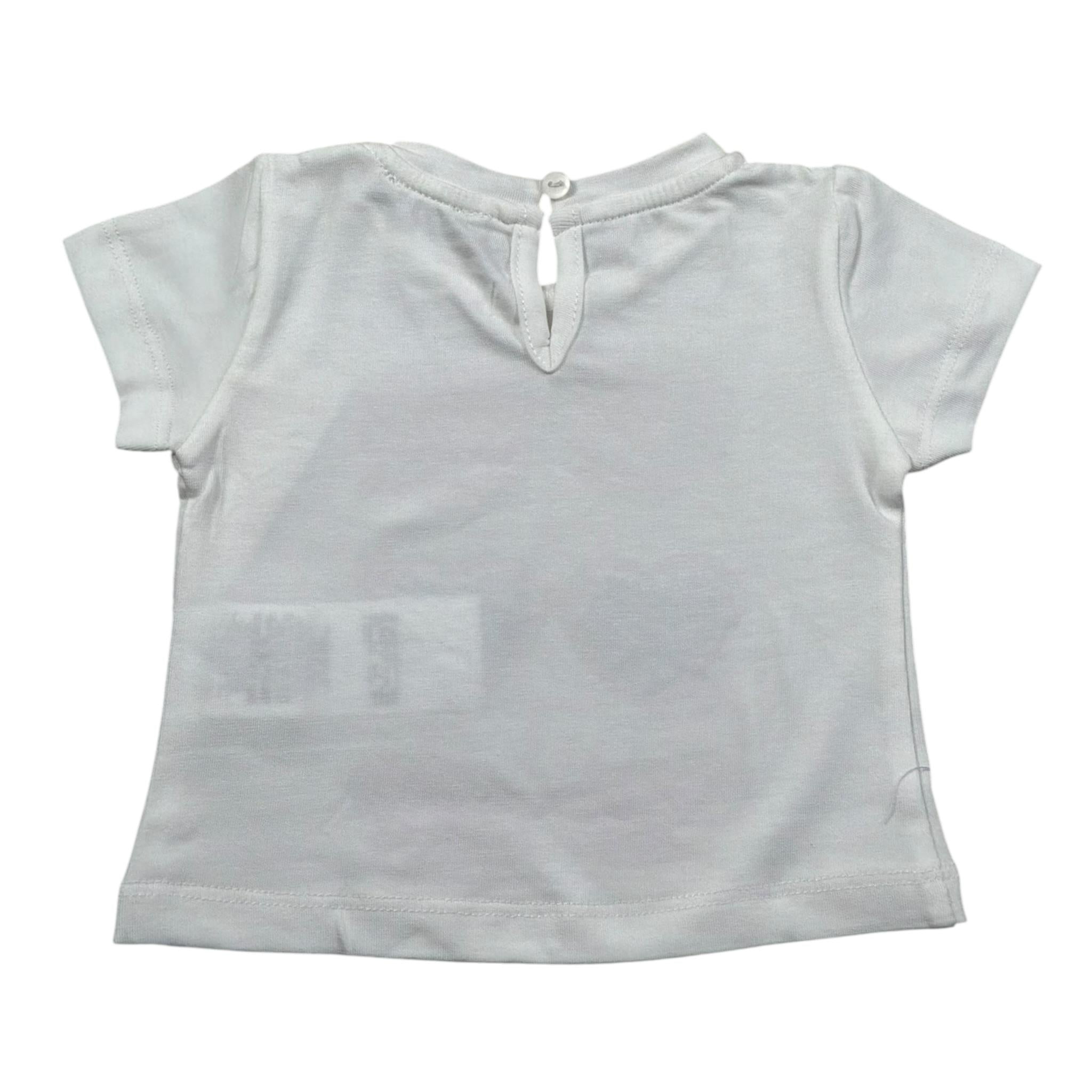 M+E' T-Shirt Girocollo Tinta Unita con Stampa per Bambina UE1860JXX PANNA M+E' 