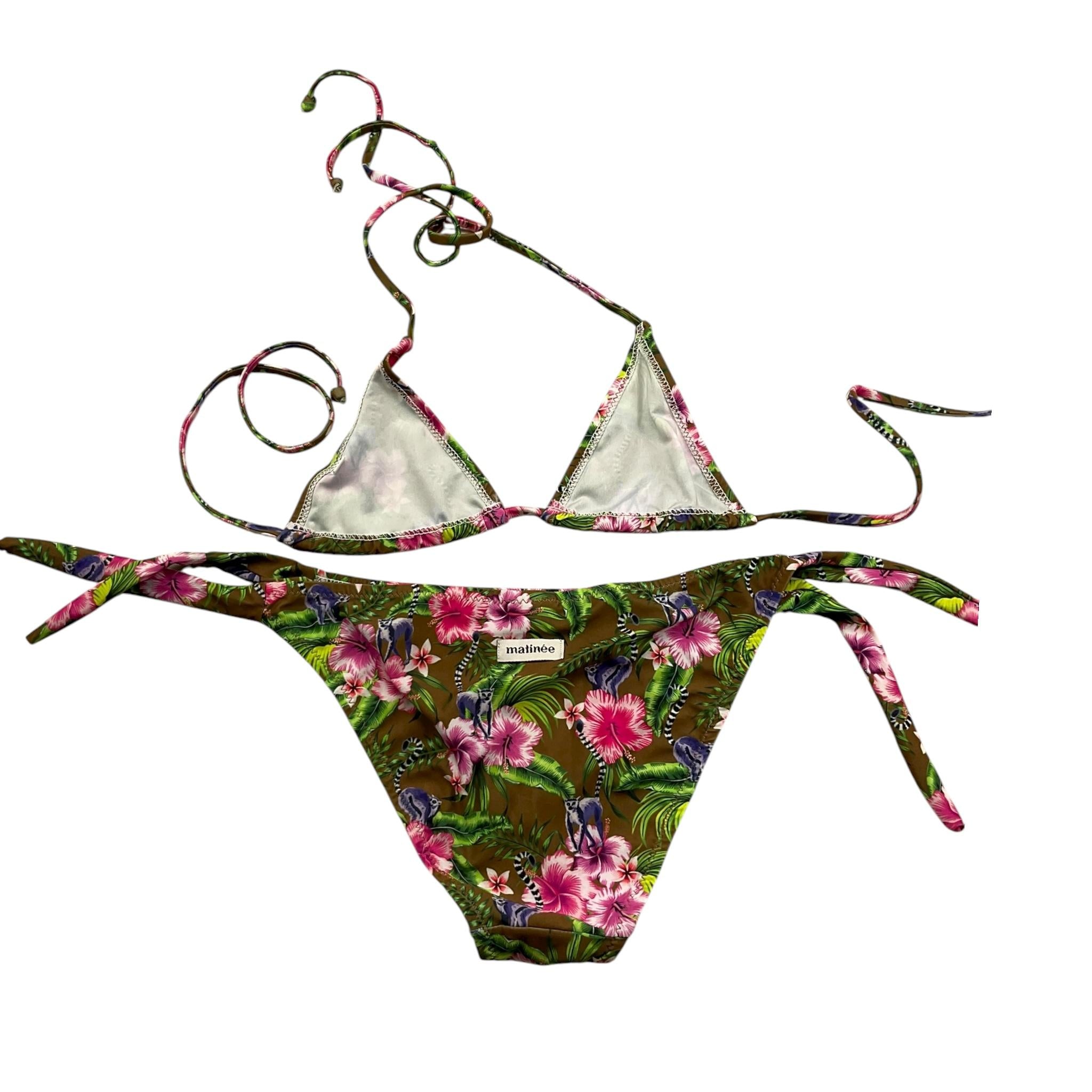 Matinée Costume 2 Pezzi Triangolo-Slip con Fantasia  per Bambina CC302222 VERDE MATINÉE 