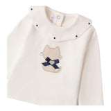 MINI BANDA shirt tinta unita con stampa e colletto Bianco per Neonata 3A763 BIANCO MINI BANDA 