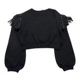 FUN & FUN maglia girocollo tinta unita con frange Nero per Bambina FNJSW15854X NERO FUN & FUN 