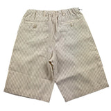 Emporio Armani Bermuda Tinta Unita Con Elastico In Vita E Fantasia A Righe Avorio Per Bambino