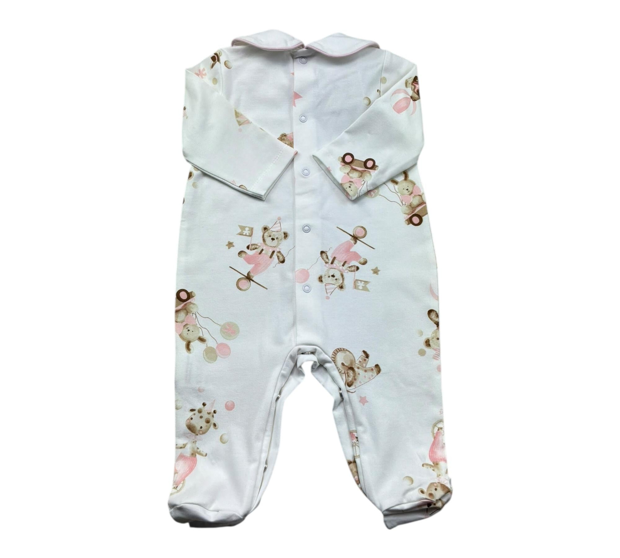 Le Bebe Tutina Manica Lunga Tinta Unita con Stampe per Neonata LBG6262 BIANCO LE BEBE 